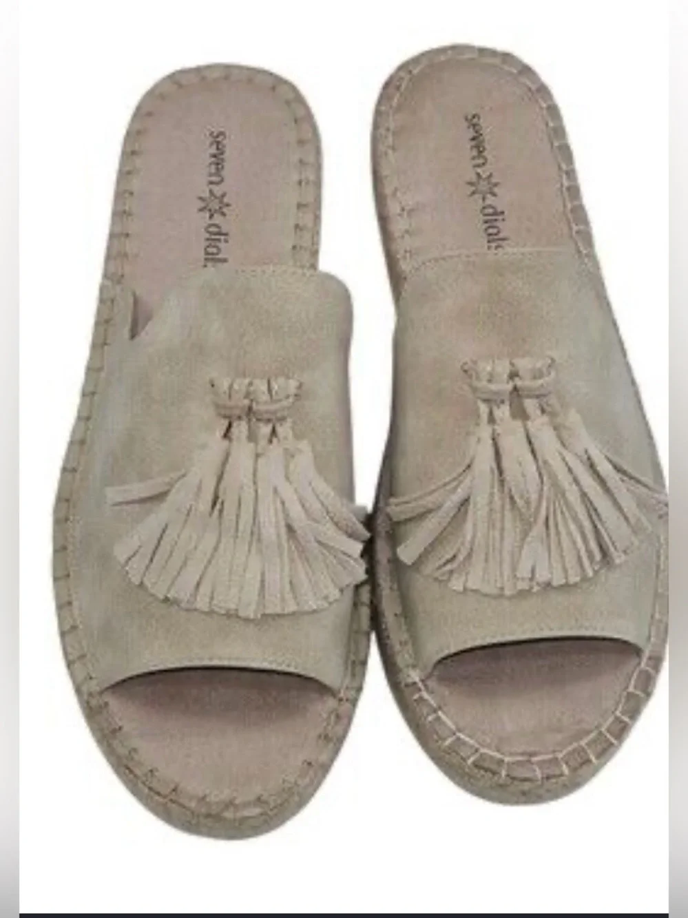 Seven Dials Cream Tassel Espadrille Slide
